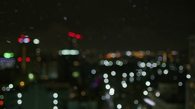 札幌市晚上下雪/北海道札幌视频素材