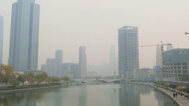 中国天津北安大桥视频素材