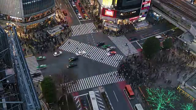 涉谷十字路口行人过马路视频素材