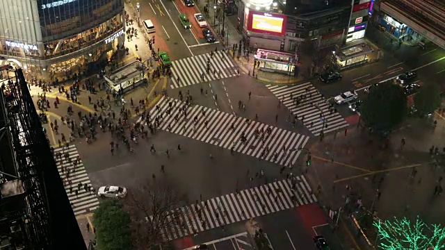 涉谷十字路口行人过马路视频素材