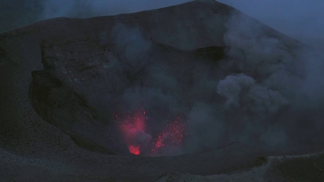 Yasur火山喷发的航拍镜头视频素材