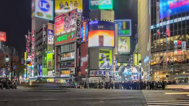 日本东京，夜间涩谷的WS ZI线视频素材