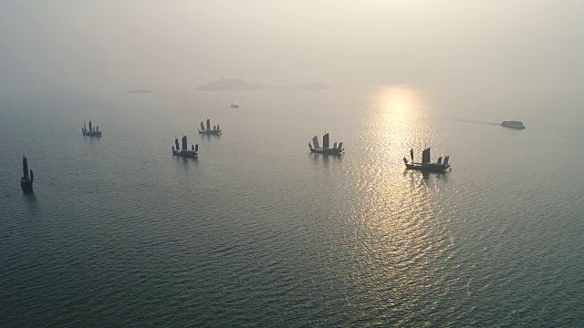 空中龟头岛位于无锡市太湖风景区视频下载