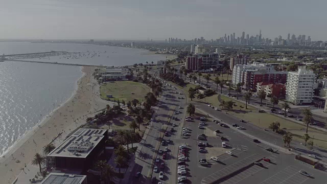 圣基尔达lunpark的鸟瞰图。墨尔本,澳大利亚视频素材