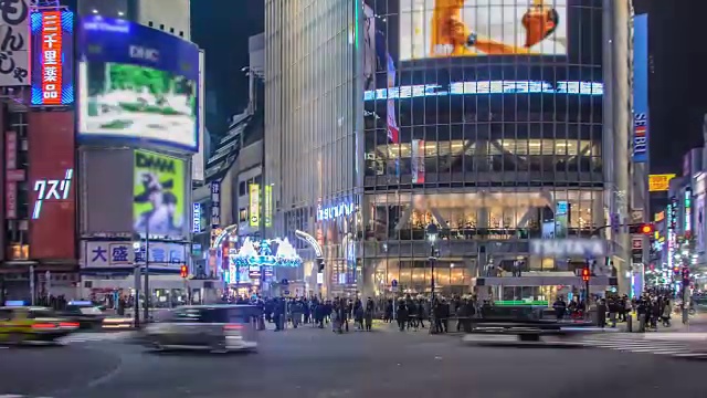 日本东京，夜间涩谷的WS ZI线视频素材