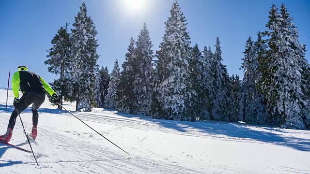 越野滑雪视频素材