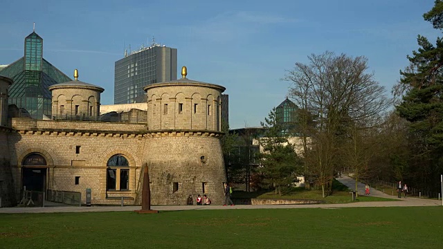 Fort Thuengen与现代艺术博物馆，让大公，MUDAM, Kirchberg，卢森堡市，卢森堡大公国视频素材