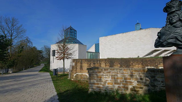 Fort Thuengen与现代艺术博物馆，让大公，MUDAM, Kirchberg，卢森堡市，卢森堡大公国视频素材