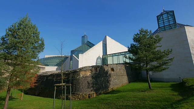 Fort Thuengen与现代艺术博物馆，让大公，MUDAM, Kirchberg，卢森堡市，卢森堡大公国视频素材