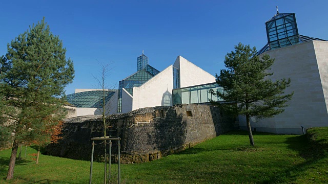 Fort Thuengen与现代艺术博物馆，让大公，MUDAM, Kirchberg，卢森堡市，卢森堡大公国视频素材