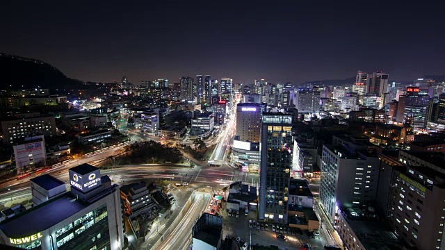 夜景:汉城和东溪路交叉口视频素材