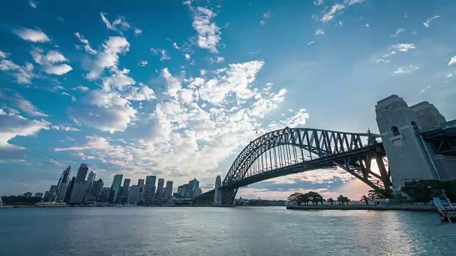 夕阳西下，悉尼海港大桥视频素材