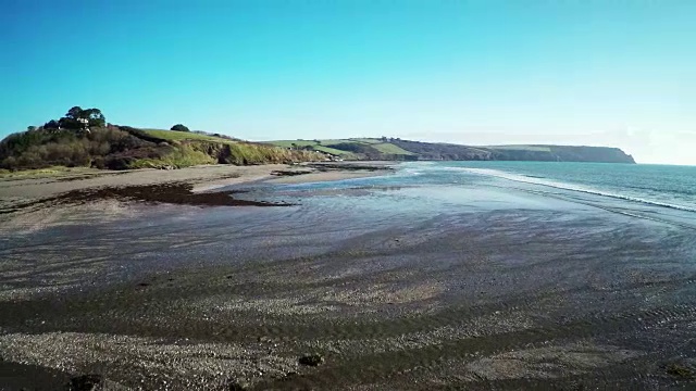 航拍，英国海滩宽视频素材