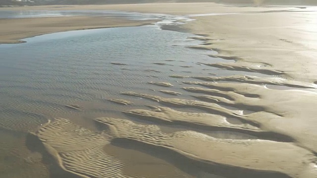 空中，海滩，潮汐，日落视频素材