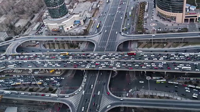 T/L WS HA PAN Crowded Traffic /北京，中国视频素材