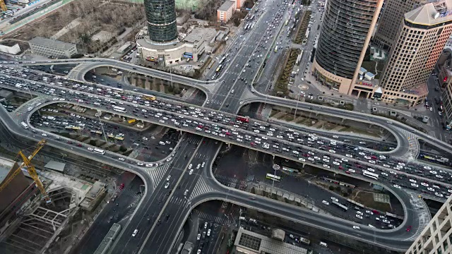 T/L WS HA Crowded Traffic /北京，中国视频素材