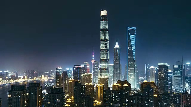 T/L WS HA ZO高角度上海夜景/中国上海视频素材