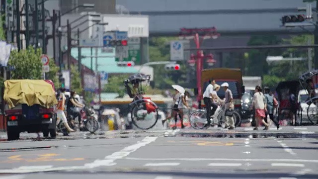 东京的街道，一个炎热的夏天视频素材