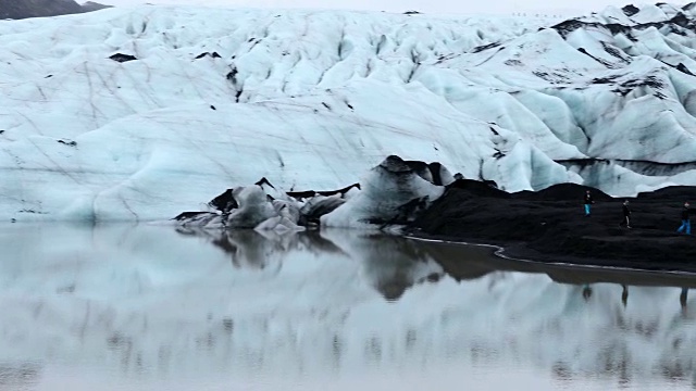 冰岛Solheimajokull冰川泻湖景观视频素材