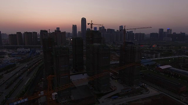 中国建筑工地鸟瞰图视频素材