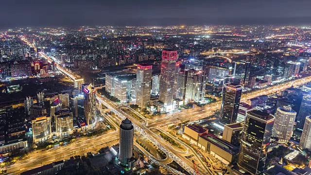 T/L WS HA Dramatic Beijing Urban Skyline /北京，中国视频素材