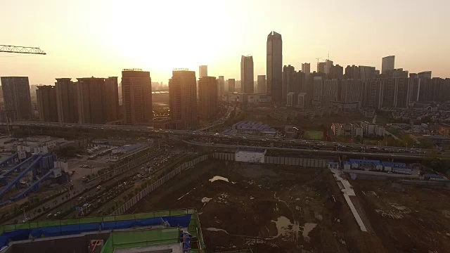 中国建筑工地鸟瞰图视频素材