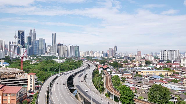 吉隆坡市中心十字路口交通繁忙。视频素材