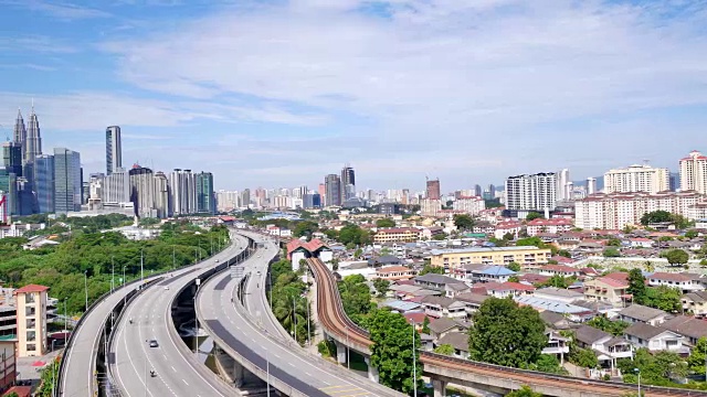 吉隆坡市中心十字路口交通繁忙。视频素材