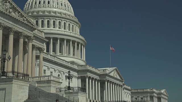 美国国会大厦东立面在华盛顿特区，4k/超高清视频素材