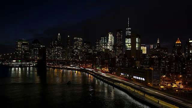 夜晚的时间流逝在纽约曼哈顿市中心视频下载