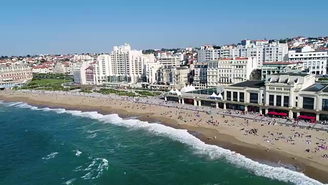 法国，比亚里茨鸟瞰图视频素材