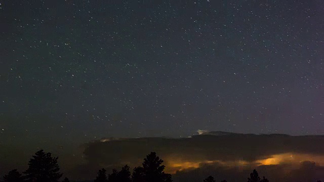 密苏里州夜间的热闪电和星星打破了美国蒙大拿州的国家纪念碑视频素材