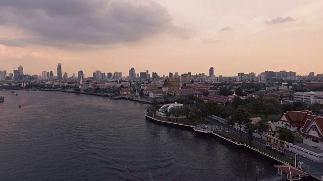 泰国曼谷湄南河鸟瞰图视频素材