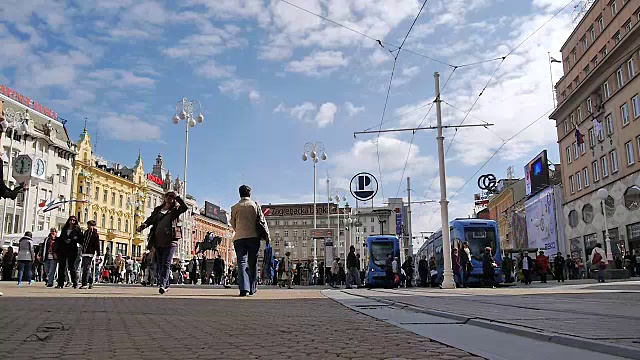 克罗地亚萨格勒布的城市景观视频素材