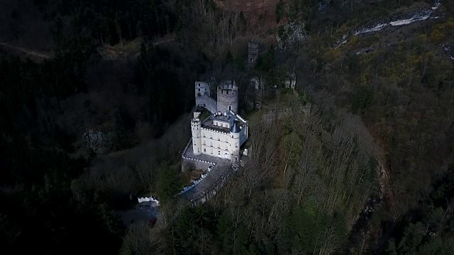 Burg Hartenstein -向下奥地利的Burg Hartenstein城堡移动视频素材