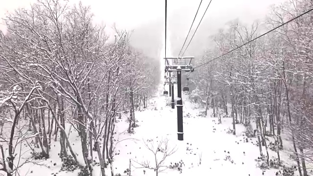 北海道二世谷滑雪胜地的缆车视频素材