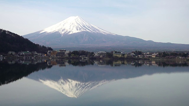 从川口湖到富士山的时间流逝视频下载