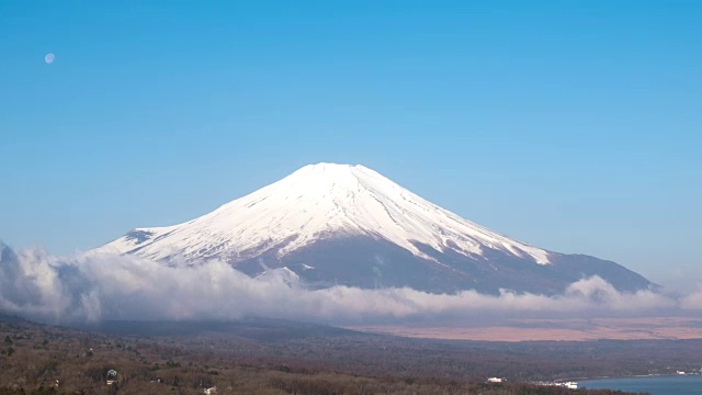 从山中子湖拍摄的富士山视频素材