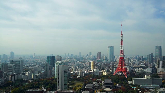 鸟瞰图东京塔日本视频下载