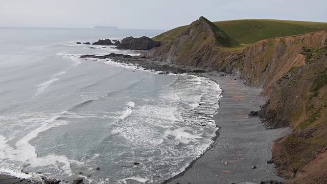 风景优美的英国海滩，空中视频素材