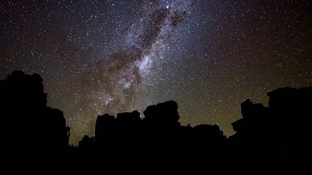 南非塞德堡Truitjieskraal自然保护区的砂岩岩层和星空景观视频素材