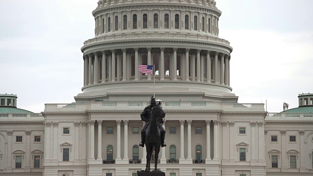 美国国会大厦圆顶在华盛顿，DC - 4k/超高清视频素材