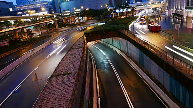 香港的交通，时间间隔4k视频素材