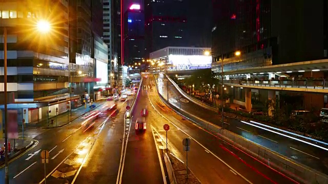 香港的交通，时间间隔4k视频素材