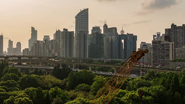 上海市中心的延时建筑视频素材