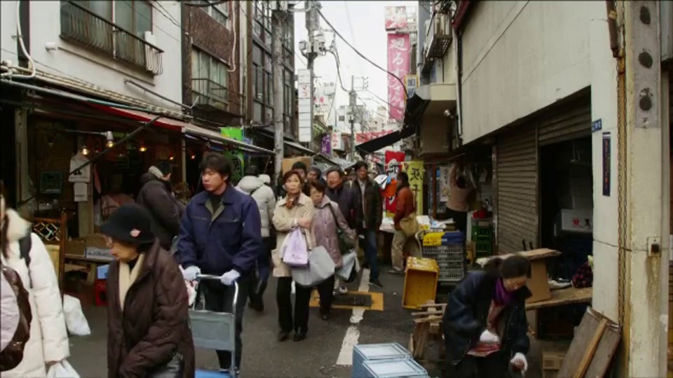 东京筑地的露天市场和商店视频素材