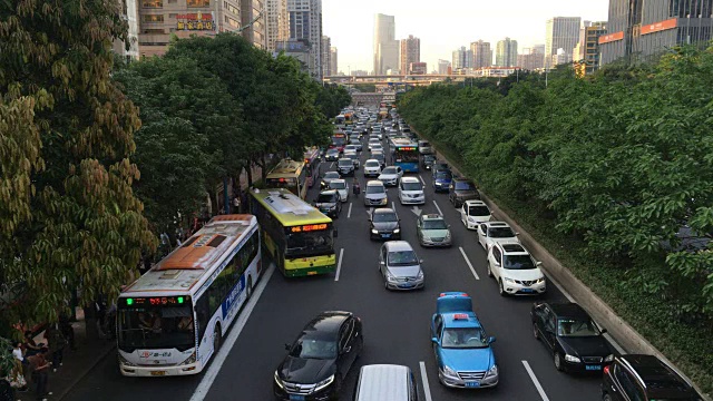 中国广州的交通堵塞视频素材