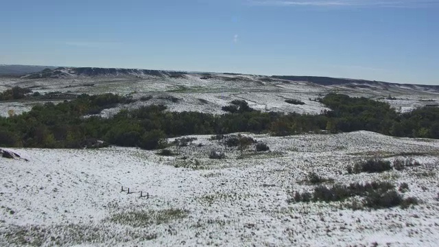 被雪覆盖的农田/北达科他州，美国视频素材