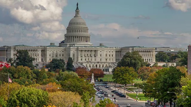 美国国会大厦和宾夕法尼亚大道在华盛顿，DC - 4k/超高清视频素材