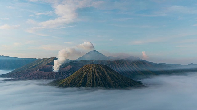 Bromo火山的时间流逝视频素材